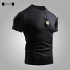 Men's Quick-Drying Tactical T-Shirt - Elastic, Breathable Ice Silk, Wear-resistant, Round Neck Short Sleeve for Summer Outdoor Sports and Fitness