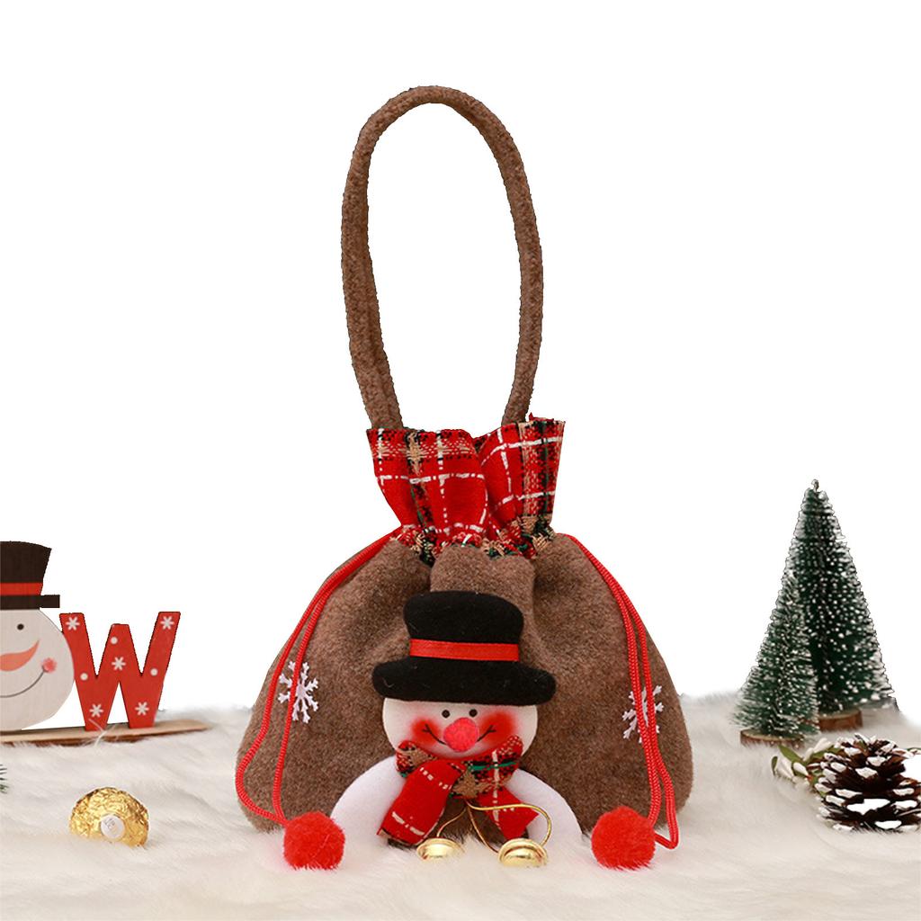 Christmas Eve Candy Bag with Cute Elk Doll Design Festival Gift Bag Suitable for Mantel Shelf Table