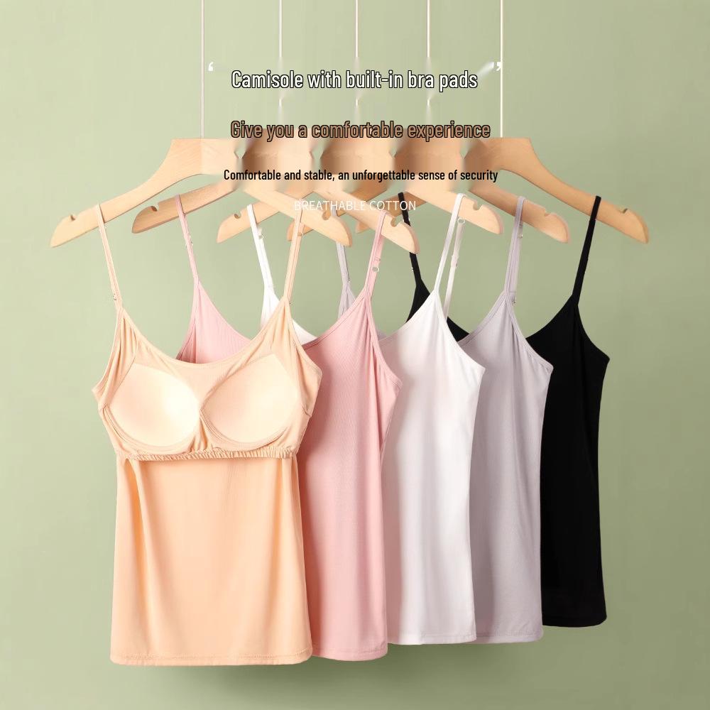 Wire-Free Pad Tank Top Camisole - Sexy, Cool, No Bra Needed, Women's Home Wear