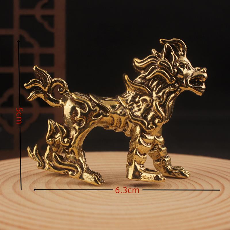 Antique Nine Sons Dragon Fortune Surging Home Office Desktop Small Ornament Craft Cross-border Brass Wholesale