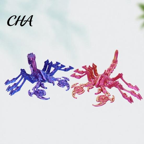 Stress Relief Sensory Toy Articulated Mechanical Scorpion Figurine, 3D Printed Flexible Joints Interactive Mecha Model, Gradient Color Movable Fidget