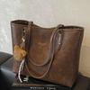 Commuter Large Capacity Bag Women's High-Value Casual Retro Shoulder Bag College Student Class Tote Bag