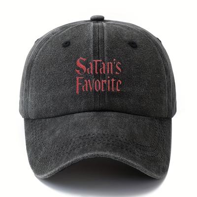 Unisex Fashionable  Versatile Printed Letter  SATANs FAVORITE Baseball Cap  Classic RetroAppropriate for Any Season