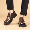 Fashion Brown formal men's leather shoes Minimalist gentleman style Outdoor leisure business party office groom's wedding Elegant shoes
