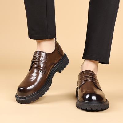 Brown Formal Men's Leather Shoes Minimalist Gentleman Style Outdoor Leisure Business Party Office Groom's Wedding Elegant Shoes