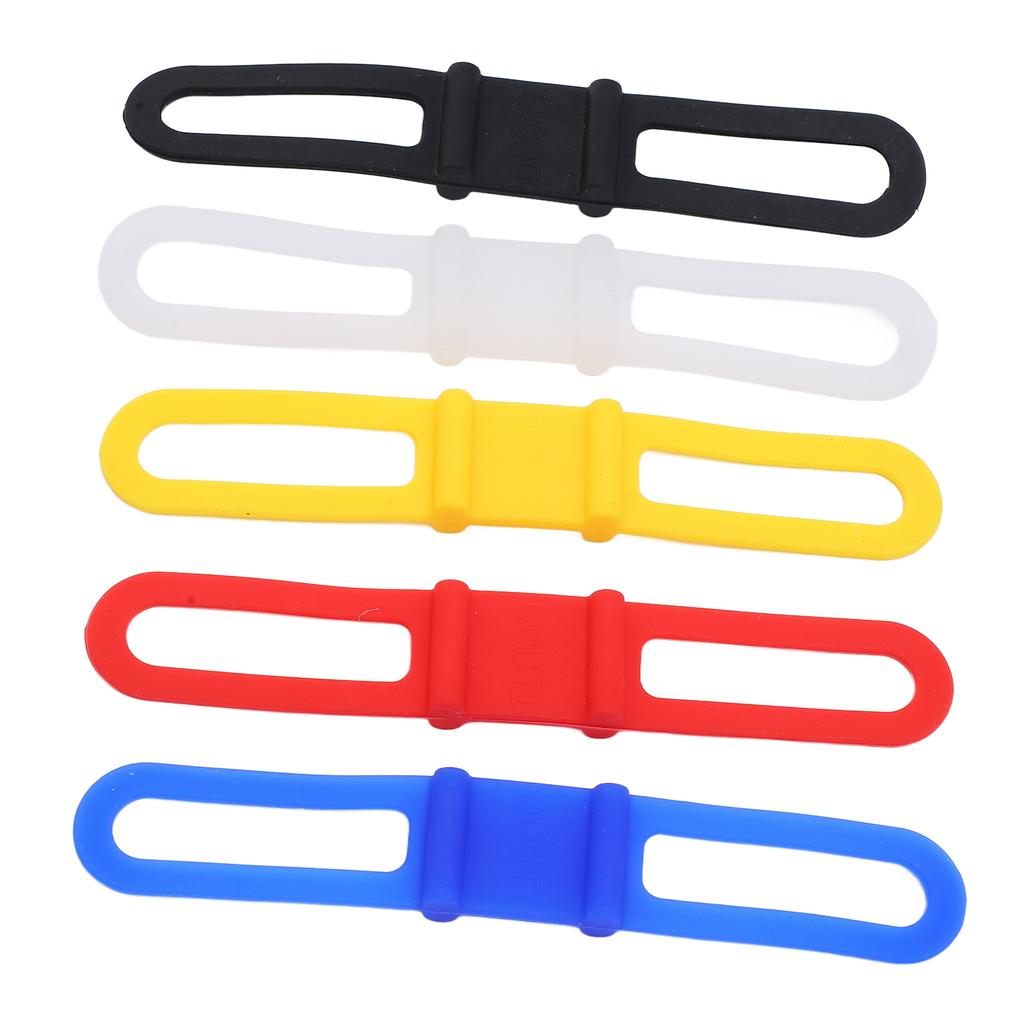 DUUTI 5pcs Bike Silicone Band Multipurpose Cycling Fixed Straps Flashlight Mount Holder for Mountain Bike