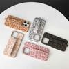 Luxury Leopard Print Wristband Holder Phone Case For iPhone 16 15 14 13 12 11 Pro Max Shockproof Cover