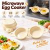 2 Pcs Food Grade Plastic Microwave Egg Cooker Heat Resistant Single Cup Egg Steamer Kitchen