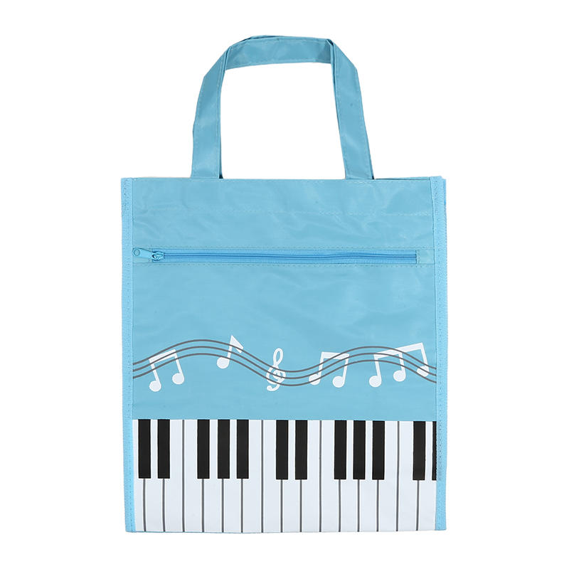 Creative Piano Music Note Children Tutorial Bag With Side Mesh Pocket Student Portable Book Stationery Pencil Bag File Bag