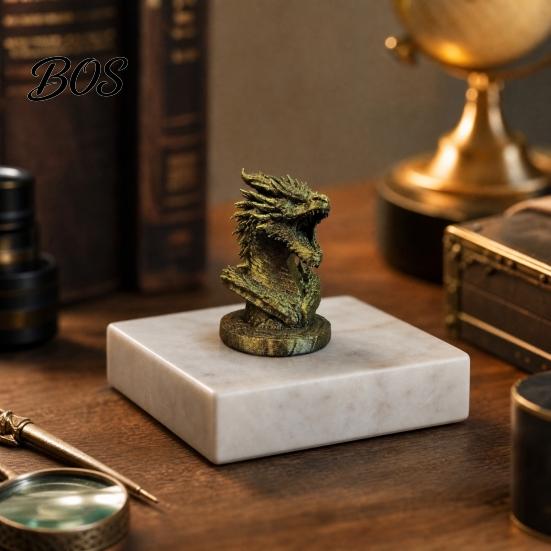 Industrial Style Dragon Art Head Figurine, 3D Printed Fantasy Statue, Mythical Retro Decor Animal Sculpture for Home Office Desk Decor, Gift