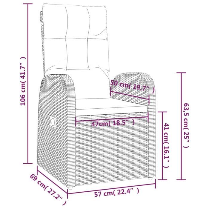 VidaXL Ensemble de salon de jardin 3 pcs noir poly rotin et acier 3157659