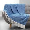 Plaid / Fringed Blanket - EDEN - Tunis - 100% Polyester - Flannel Feel - Blanket Stitch