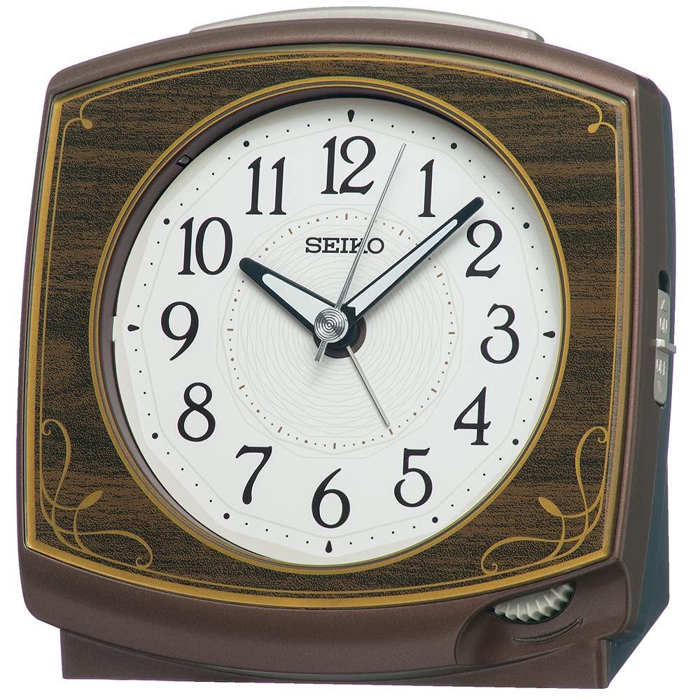 

Seiko Clock Alarm Clock Dark Brown Wood Grain Pattern 115 x 116 x 81mm KR516B