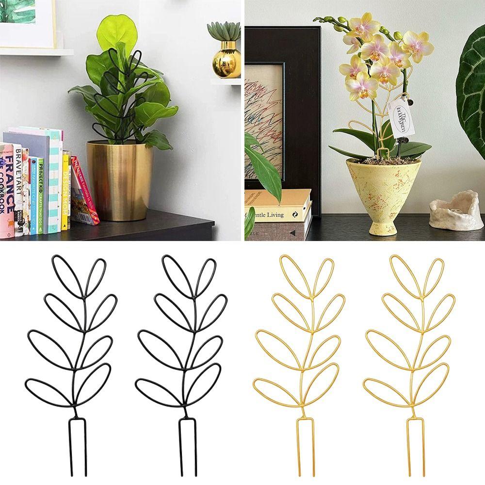 Rustproof Garden Climbing Frame Leaf Shaped Design Flowers Trellis Plant Trellis Indoor Outdoor