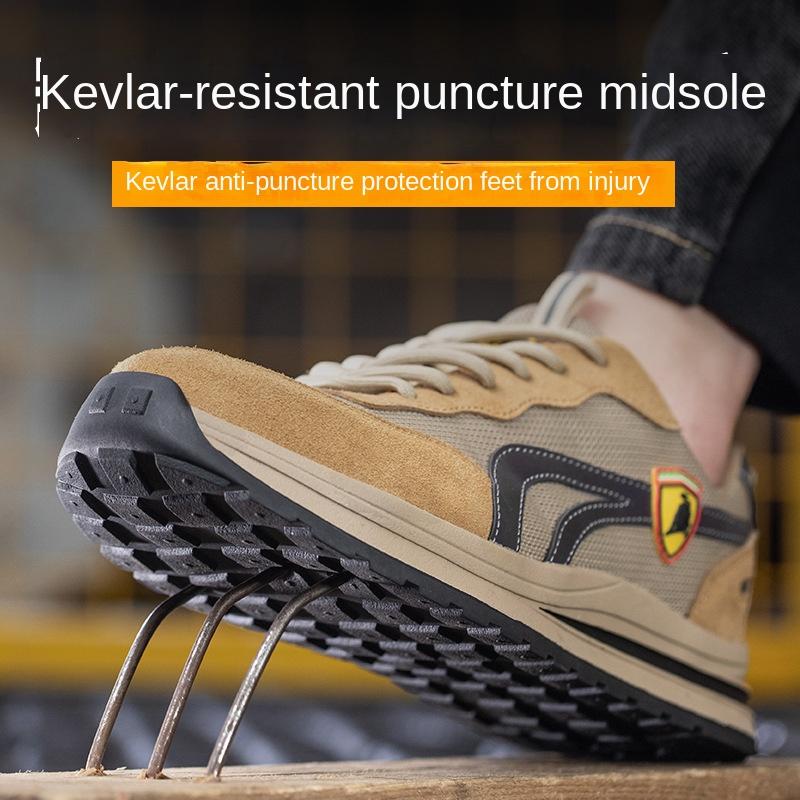 Labor Insurance Shoes Men's Four-season Anti-smashing and Anti-piercing Steel Head Work Shoes Non-slip and Deodorant Safety Shoes