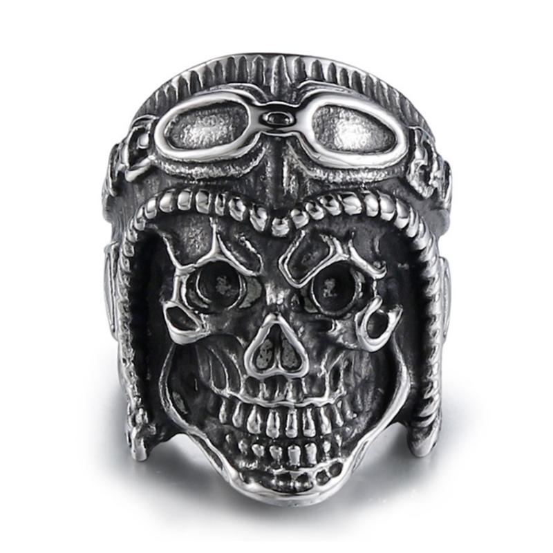 Преувеличенное Череп Большое Кольцо Мужское Указательный Палец Широкое Кольцо Пилотское Кольцо 6