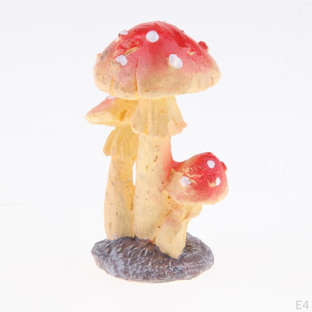 Cute Mushroom Statue Resin For Terrarium Fairy Garden DIY Ornaments