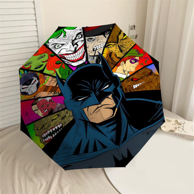 1PC Warner Batman Joker Automatic Open/Close Umbrella with Windproof, 57-Rib Sturdy Canopy, Durable Ribs1274A