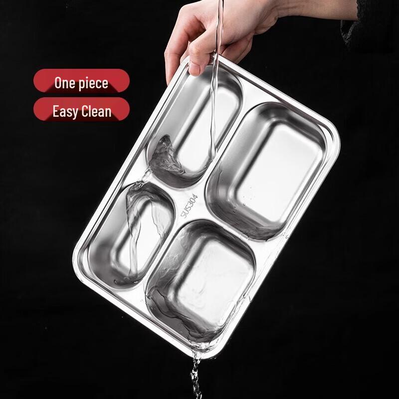 Thickened 304 Stainless Steel Partitioned Lunch Tray