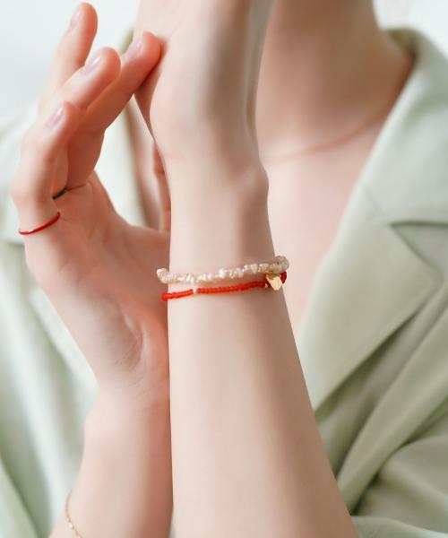 Bonbeau Color Layered Daily Beads Bracelet Simple Layered Bead Bracelet 5 Colors
