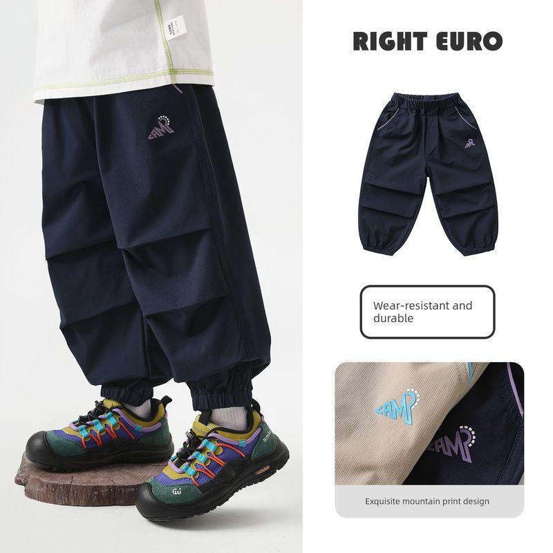 

Boys European-Style Pants Children s Cargo Pants Spring and Autumn 2026 New Model Baby Toddler Sports Versatile Casual Long Pants Navy blue 100