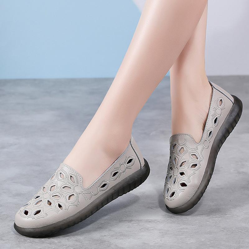 Summer Women Moccasins Leather Shoes Driving Comfort Flats Casual Nurse Penny Loafers Walking Minimalist Maternity Shoes for Girl