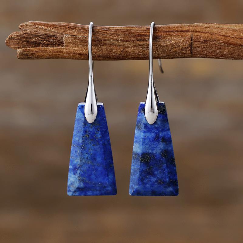 Bohemian geometric pendant earrings, popular natural stone jewelry in Europe and America