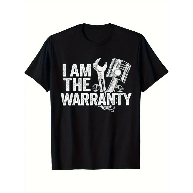 

European sizes I Am The Warrant Tool Wrench T-Shirt, Featuring a Black Fabric, Short Loose Sleeves, And a Minimalist Design with Tidy Stitching 4XL чорний