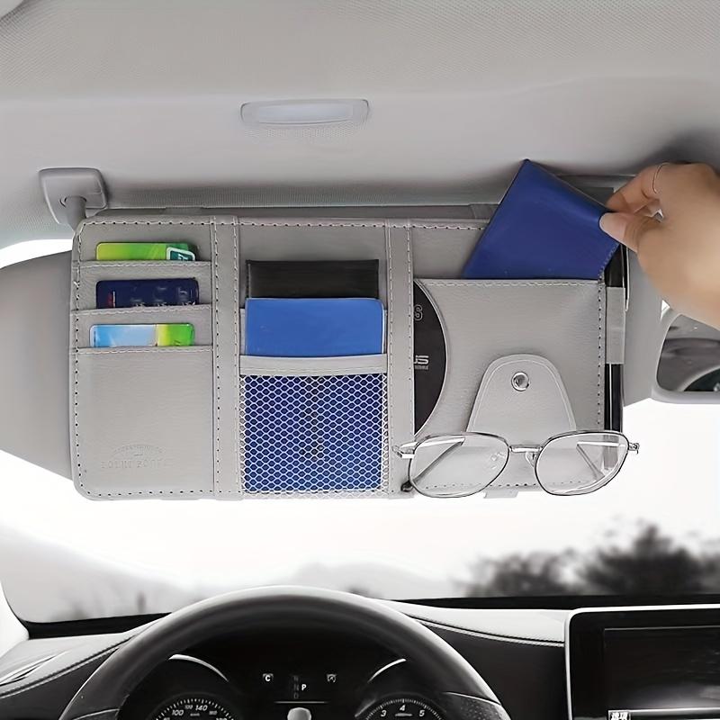 [PU-Leder Autoaufbewahrungstasche] PU-Leder Multifunktions-Auto-Sonnenblenden-Aufbewahrungstasche | Autokartenhalter Führerschein Dokument Geldschein Aufbewahrungskartenetui