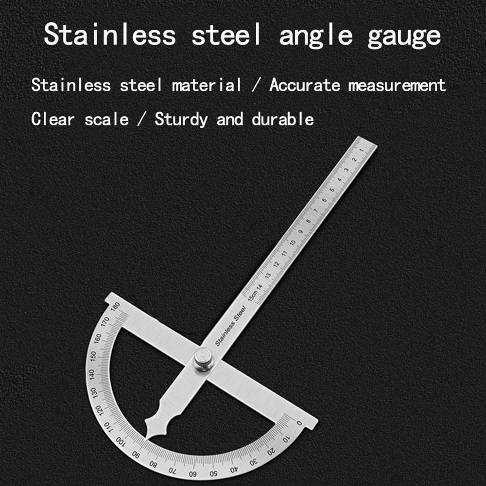 150mm Stainless Steel 180° Rotary Protractor, Precision Angle Finder Goniometer Ruler for Machinist & Carpentry Layout Measurement