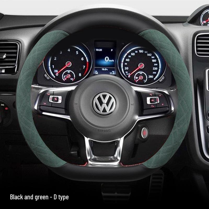 Potah volantu pro Volkswagen Scirocco: Semiš, Protiskluzový, Absorbující pot, Odolný proti opotřebení, Zimní hřejivost