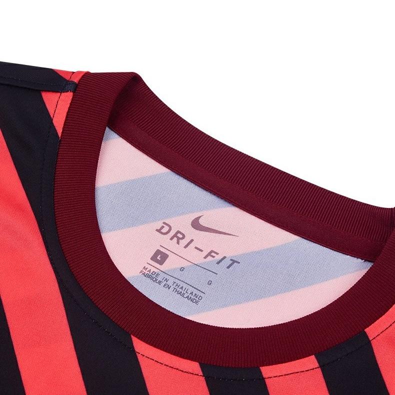 Nike Color Block Round Neck Comfortable Casual Short Sleeve Soccer Shirt Unisex Tops Black Red CI7995-666