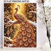 Sparkling Pearl Painting Kit with Frame Golden Peacock Bead Art Canvas Relaxing Craft Home Wall Decor Gift Set for DIY Art Wall Decoration Art