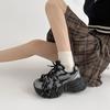 Thick-soled explosive mesh dad shoes women 2025 new versatile breathable casual shoes heightening lace-up running sneakers