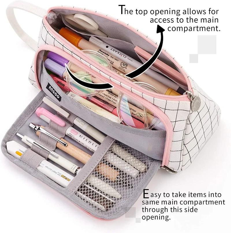 Colored Cute Pencil Case Pencilcase School Pouch Kawaii Large Capacity Pencil Bag Pencils School Pen Box Stationery Papeleria