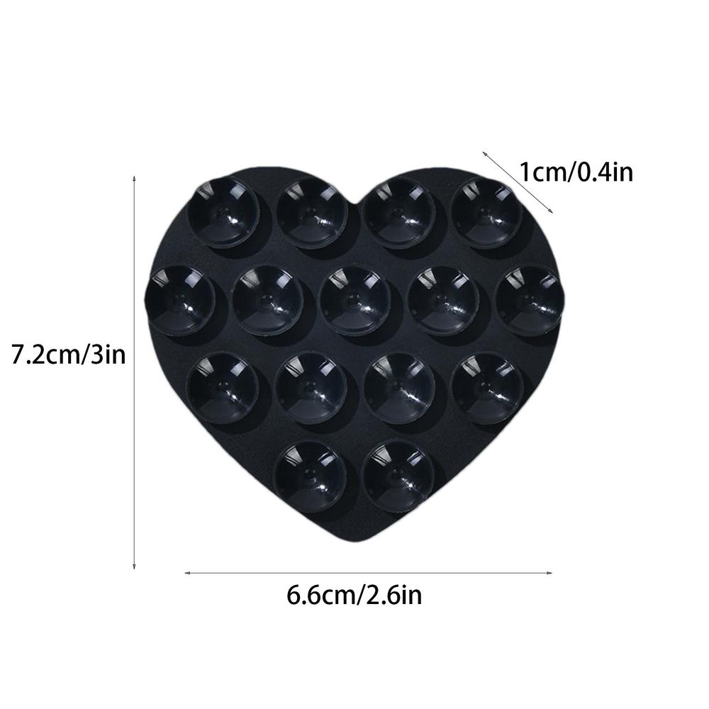 Heart Suction Cup Phone Mount Sticky Mobile Phone Stand Strong Grip Holder Silicone Double-Sided Phone Case for Selfies