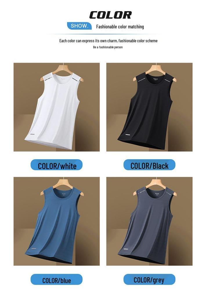 Men's Summer Quick-Dry Ice Silk Vest: Breathable, Elastic Nylon Activewear