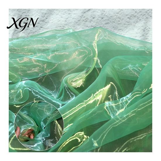 Durable Organza for Fashion Accessories 1 Yard Two Tone Sheer Fabric, 60 Inch Wide Iridescent Silky Decorative Fabric Christmas Tree Ornaments Glitter