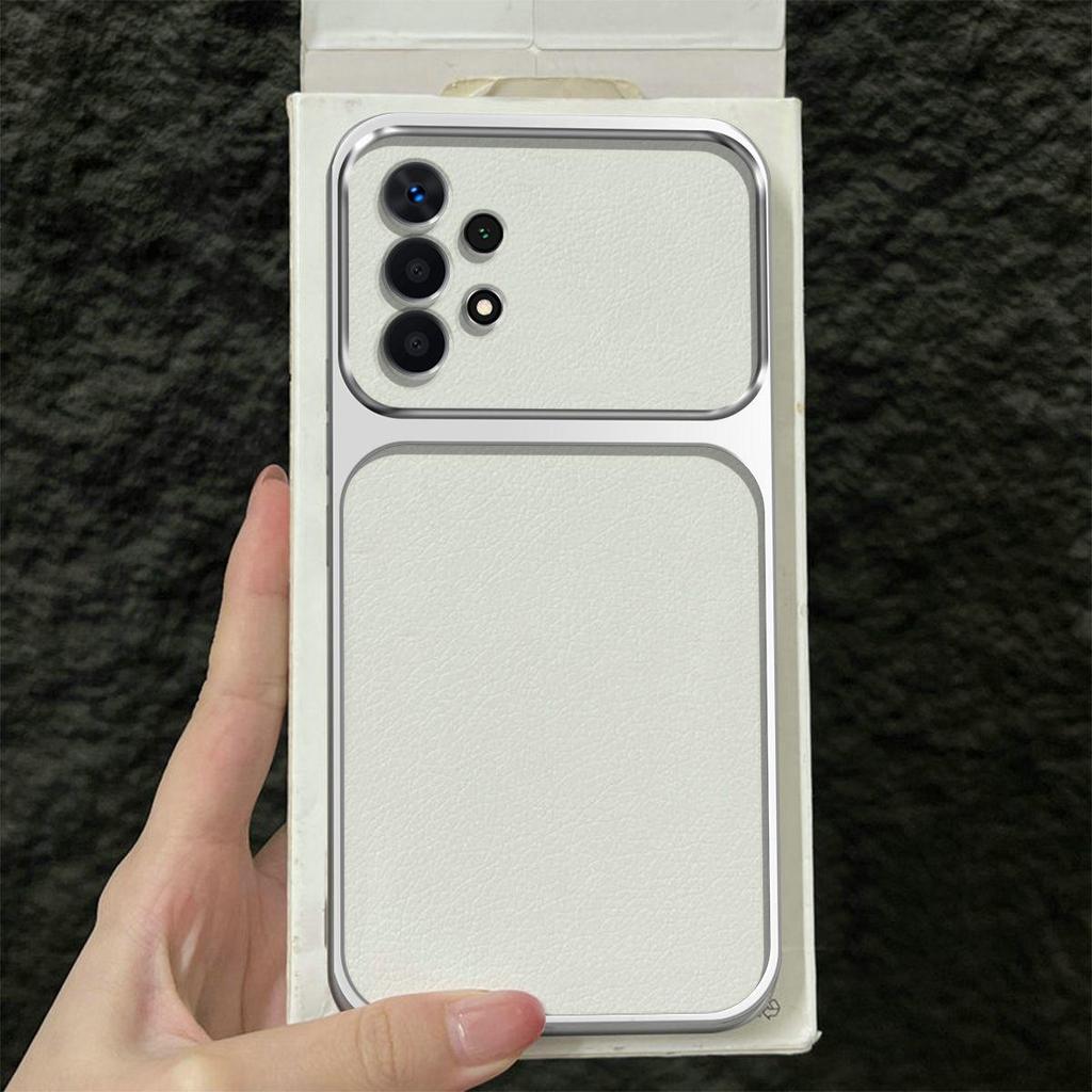 Premium Executive Leather Case for Samsung Galaxy A73 5G A53 A52 4G/5G A52S A33 A32 4G A23 A13 Large Window Lens Protector Cover