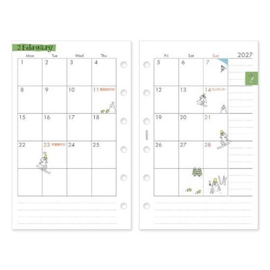 Midori System Notebook Refill 2027 B7 Weekly Ojisaan Pattern (Starts January 2027)