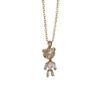 1 Piece Simple Artificial Crystal Bear Pendant Necklaces for Women Golden Stainless Steel Necklace Jewelry Daily Accessories