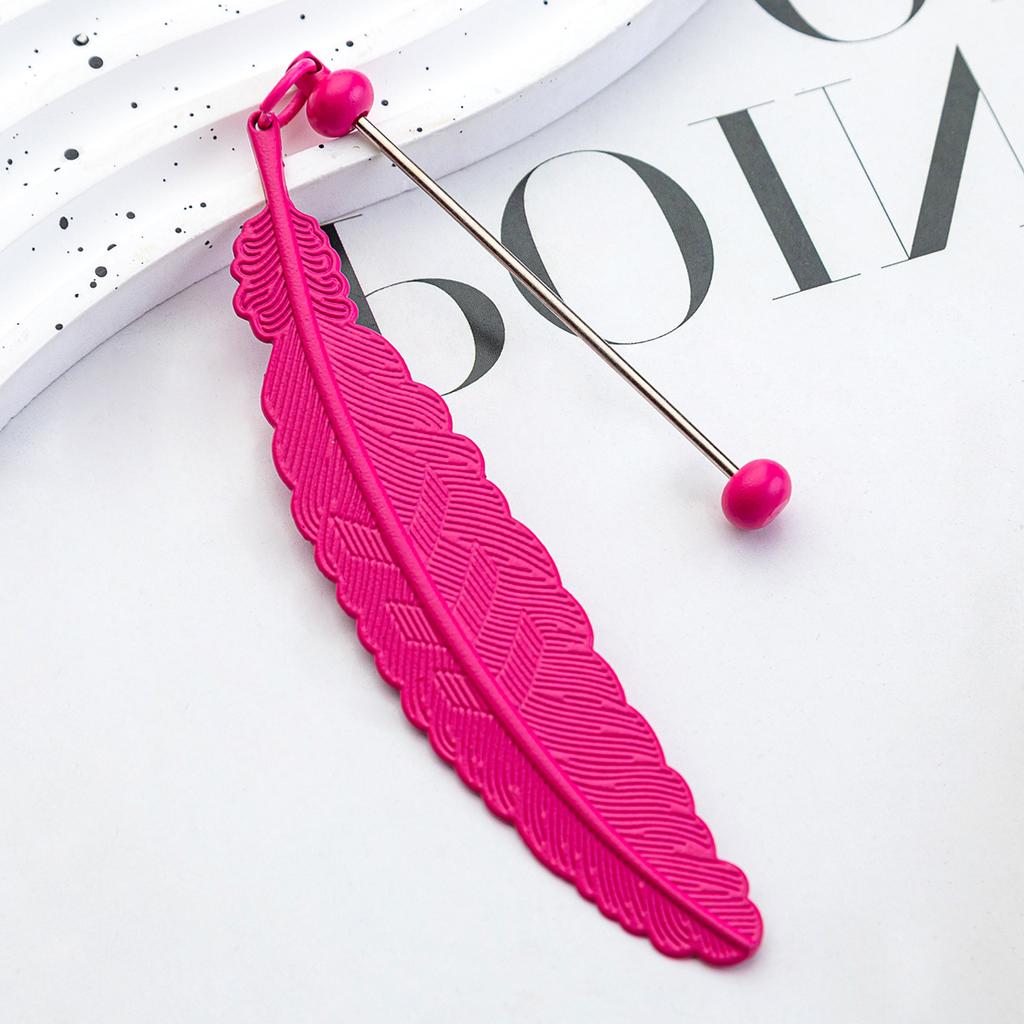 Funny Diy Beaded Feather Bookmark Children Student Reward Metal Book Mark Book Spare Parts Accessories Reading Stationery Gift