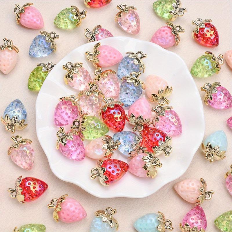 

Strawberry Pendants Set Sweet Fruit Charms DIY Keychain Phone Chain Party Decor 5pcs разноцветный