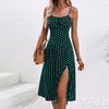 2025 Bohemian Dress Sexy Suspender Split Polka Dot Dress