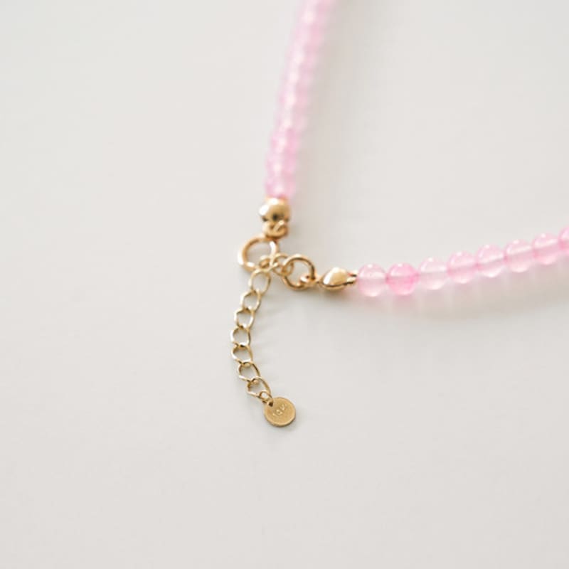 Modernlike 14K Gold Rosa Amethyst Edelstein Halskette 3mm