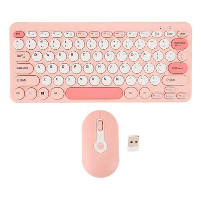 Bezdrátová sada myši s klávesnicí Stylové tenké kulaté krytky kláves Mute Ergonomická 2,4G klávesnice Kombinovaná myš pro