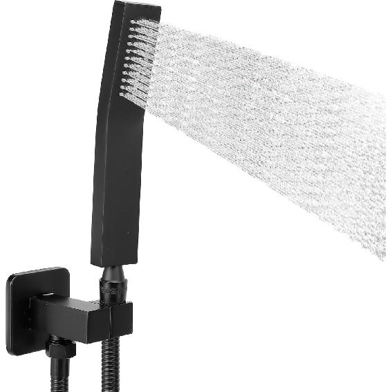 NearMoon Brass HandHeld Shower Head, Luxury High Pressure Shower Kit with Wall Connector and Hose Set, for Bathroom Showering System Contemporary