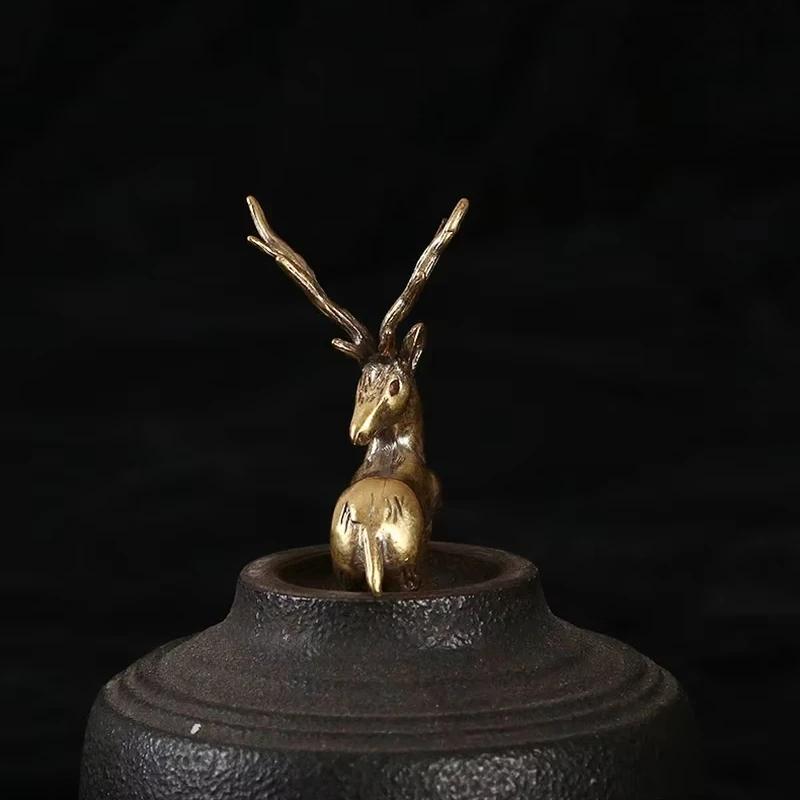 Deer Ping'an Brass Fawn Car Key Chain Ornaments Handles Hot Selling Small Bronze