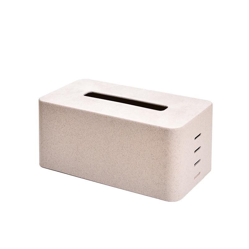 European-Style Adjustable Wheat Straw Tissue Box for Living Room Coffee Table
