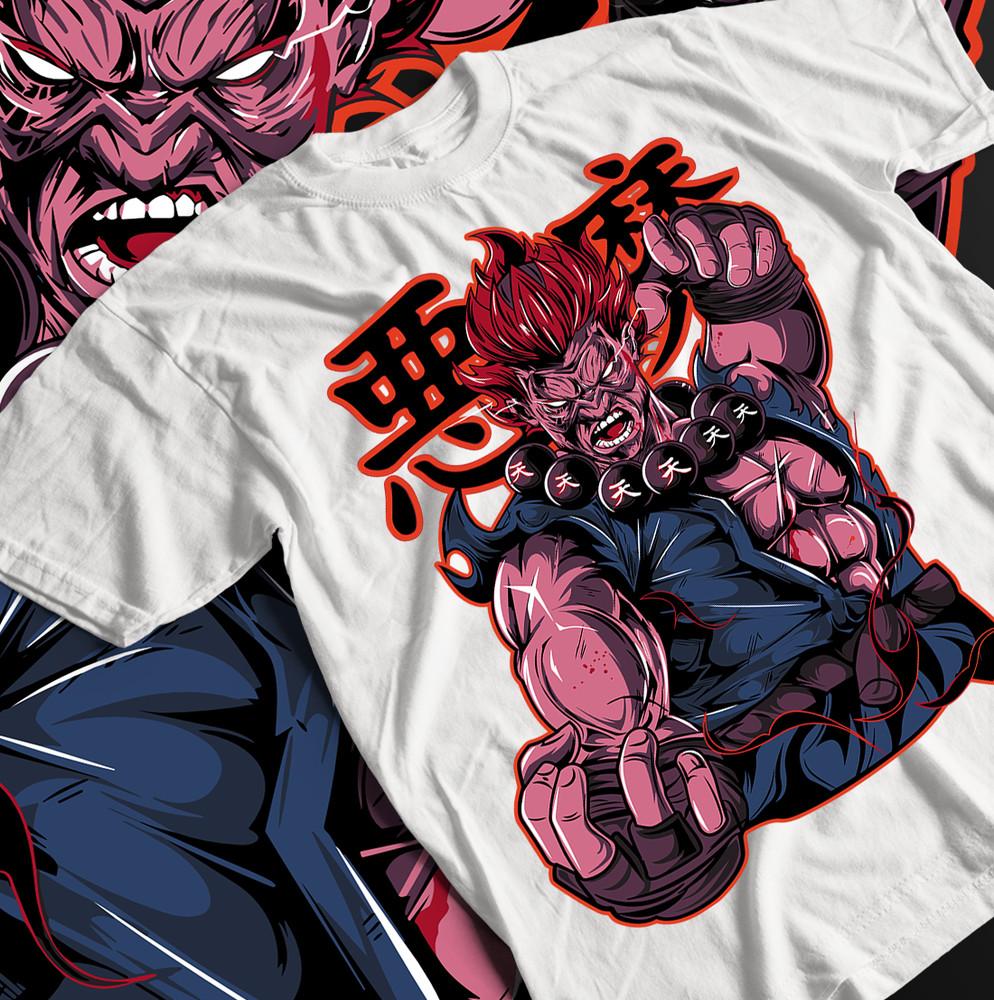Akuma Gouki T-shirt, Karate Tee, Street Fighter Shirt, Video Game Graphic Tee.
